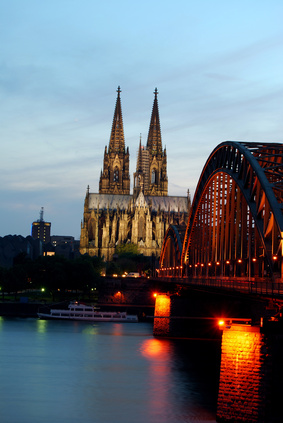 Kölner Dom Hohenzollernbrücke Nacht